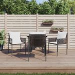 Set mobilier de grădină cu perne, 5 piese, poliratan și oțel GartenMobel Dekor