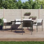 Set mobilier de grădină cu perne, 5 piese, poliratan și oțel GartenMobel Dekor