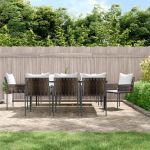 Set mobilier de grădină cu perne, 9 piese, poliratan și oțel GartenMobel Dekor