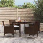 Set mobilier de grădină, 5 piese, cu perne, maro, poliratan GartenMobel Dekor