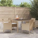 Set mobilier de grădină cu perne, 5 piese, bej, poliratan GartenMobel Dekor