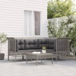 Set mobilier de grădină cu perne, 5 piese, gri, poliratan GartenMobel Dekor