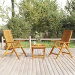 Set lounge de grădină, 3 piese, lemn masiv de tec  GartenMobel Dekor
