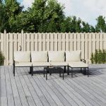 Set mobilier de grădină cu perne nisipii, 6 piese, oțel GartenMobel Dekor