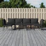 Set mobilier grădină cu perne gri, 7 piese, oțel GartenMobel Dekor