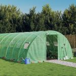 Seră cu cadru din oțel, verde, 32 m², 8x4x2 m GartenMobel Dekor