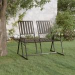 Bancă de grădină cu 2 locuri, negru, 165 cm, oțel GartenMobel Dekor