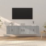 Set dulap TV, 3 piese, gri sonoma, lemn prelucrat GartenMobel Dekor