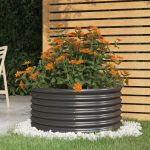 Jardinieră antracit 80x80x36 cm oțel vopsit electrostatic GartenMobel Dekor