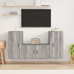 Set dulap TV, 3 piese, gri sonoma, lemn prelucrat GartenMobel Dekor