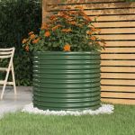 Jardinieră grădină verde 80x80x68 cm oțel vopsit electrostatic GartenMobel Dekor
