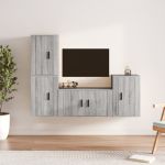Set dulapuri TV, 4 piese, gri sonoma, lemn prelucrat GartenMobel Dekor