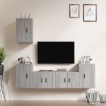 Set dulapuri TV, 5 piese, gri sonoma, lemn prelucrat GartenMobel Dekor