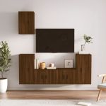 Set dulapuri TV, 5 piese, stejar maro, lemn prelucrat GartenMobel Dekor