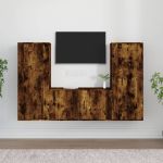 Set dulapuri TV, 3 piese, stejar fumuriu, lemn prelucrat GartenMobel Dekor