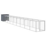 Coteț de pui cu incintă antracit 110x1017x110cm oțel galvanizat GartenMobel Dekor
