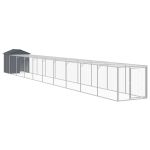 Coteț de pui cu incintă antracit 117x1017x123cm oțel galvanizat GartenMobel Dekor