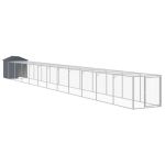 Coteț de pui cu incintă antracit 117x1221x123cm oțel galvanizat GartenMobel Dekor