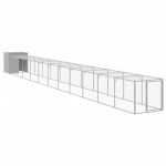 Coteț pui cu incintă gri deschis 110x1221x110cm oțel galvanizat GartenMobel Dekor