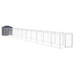 Cușcă câine cu acoperiș antracit 117x1221x123cm oțel galvanizat GartenMobel Dekor