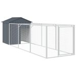 Cușcă câine cu acoperiș antracit 117x405x123 cm oțel galvanizat GartenMobel Dekor