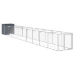 Cușcă câine cu țarc antracit 110x1017x110 cm oțel galvanizat GartenMobel Dekor