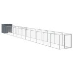 Cușcă câine cu țarc antracit 110x1221x110 cm oțel galvanizat GartenMobel Dekor