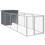 Cușcă câine cu țarc antracit 110x405x110 cm oțel galvanizat GartenMobel Dekor