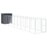Cușcă câine cu țarc antracit 165x1067x181 cm oțel galvanizat GartenMobel Dekor