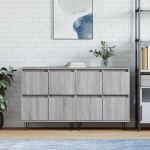 Servante, 2 buc., sonoma gri, lemn prelucrat GartenMobel Dekor