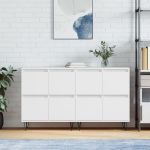 Servante, 2 piese, alb, lemn prelucrat GartenMobel Dekor