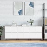Servante, 3 piese, alb, lemn prelucrat GartenMobel Dekor