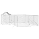 Padoc de exterior cu acoperiș argintiu 6x6x2,5m oțel galvanizat GartenMobel Dekor