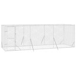 Padoc de exterior pentru câini argintiu 6x2x2 m oțel galvanizat GartenMobel Dekor