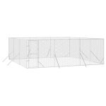 Padoc de exterior pentru câini argintiu 6x6x2 m oțel galvanizat GartenMobel Dekor
