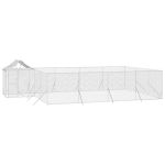 Padoc exterior cu acoperiș argintiu 10x6x2,5 m oțel galvanizat GartenMobel Dekor