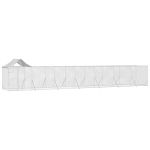 Padoc exterior cu acoperiș argintiu 14x2x2,5 m oțel galvanizat GartenMobel Dekor