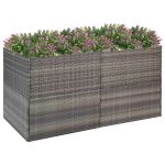 Jardinieră de grădină, gri, 157x80x80 cm, poliratan GartenMobel Dekor