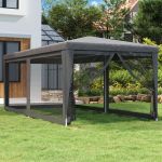 Cort de petrecere cu 6 pereți din plasă, antracit, 3x6 m, HDPE GartenMobel Dekor