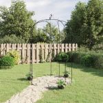 Arcadă de grădină, negru, Ø180x255 cm, oțel GartenMobel Dekor