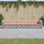 Bancă de grădină tip gabion,347x71x65,5 cm, lemn masiv Douglas GartenMobel Dekor