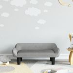 Canapea pentru copii, gri deschis, 70x40x24 cm, catifea GartenMobel Dekor
