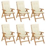 Scaune de grădină rabatabile cu perne, 6 buc., lemn masiv tec GartenMobel Dekor