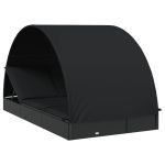 Șezlong 2 pers. acoperiș rotund negru 211x112x140 cm poliratan GartenMobel Dekor