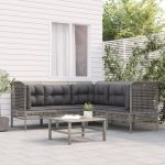 Set mobilier de grădină cu perne, 5 piese, gri, poliratan GartenMobel Dekor