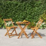 Set de bistro pliabil, 3 piese, lemn masiv de acacia  GartenMobel Dekor