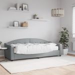 Pat de zi cu saltea, gri deschis, 80x200 cm, textil GartenMobel Dekor