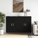 Dulapuri montate pe perete, 2 buc, negru, lemn prelucrat GartenMobel Dekor