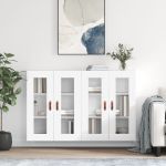 Dulapuri montate pe perete, 2 buc, alb, lemn prelucrat GartenMobel Dekor