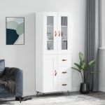 Dulap înalt, alb, 69,5x34x180 cm, lemn compozit GartenMobel Dekor